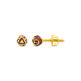 22K Gold Majestic Meenakari Stud Earrings